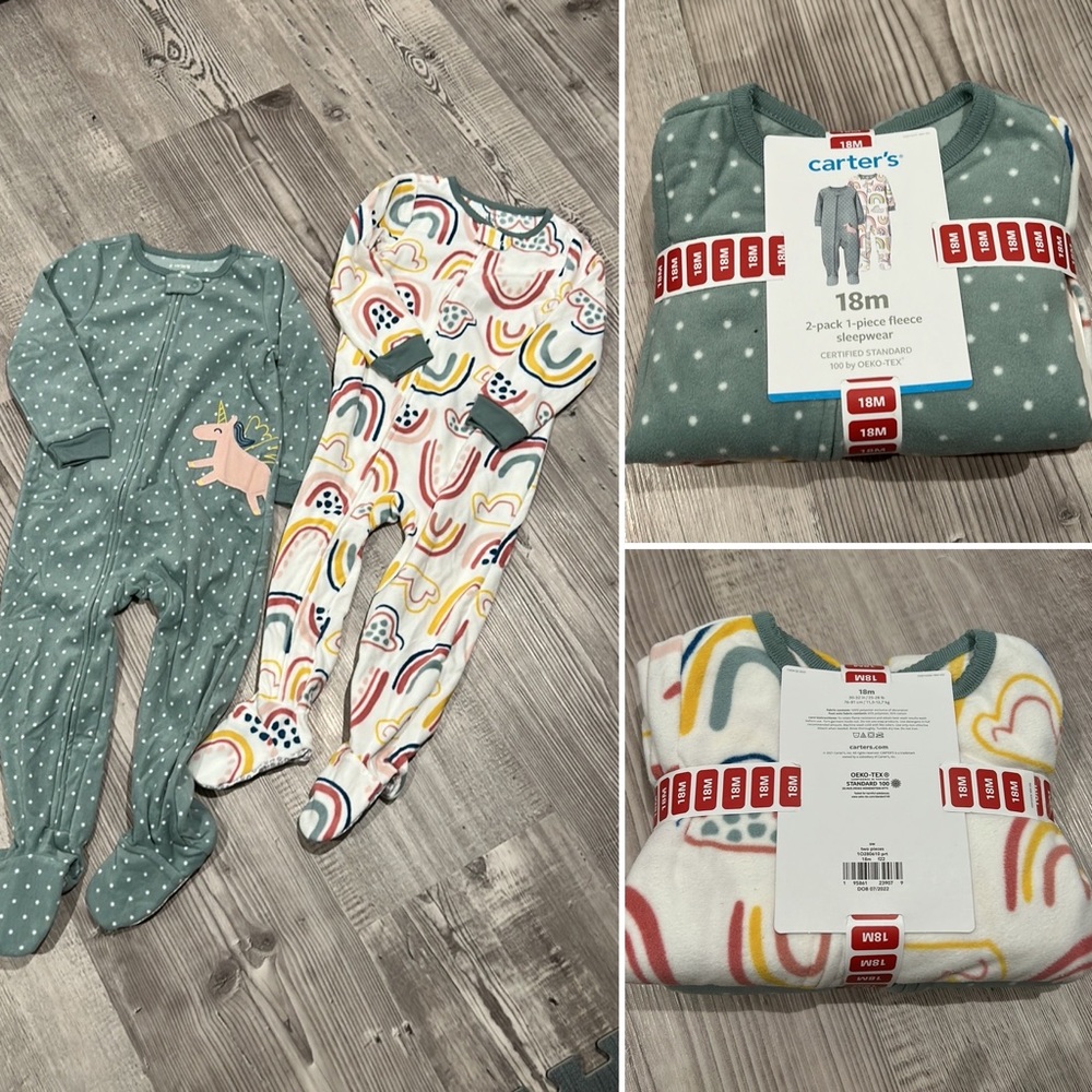 Carters 2-Pack 1-Piece Fleece Footie Pajamas